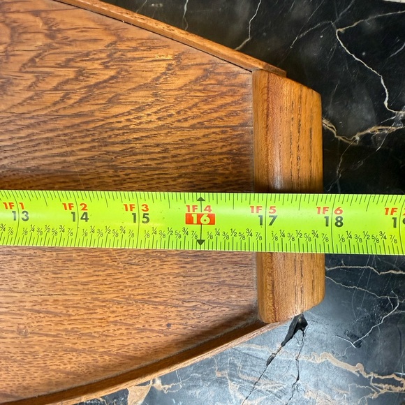 Vintage Wooden Platter/Serving Tray w An Inlaid Design MCM Home Decor - Picture 6 of 8